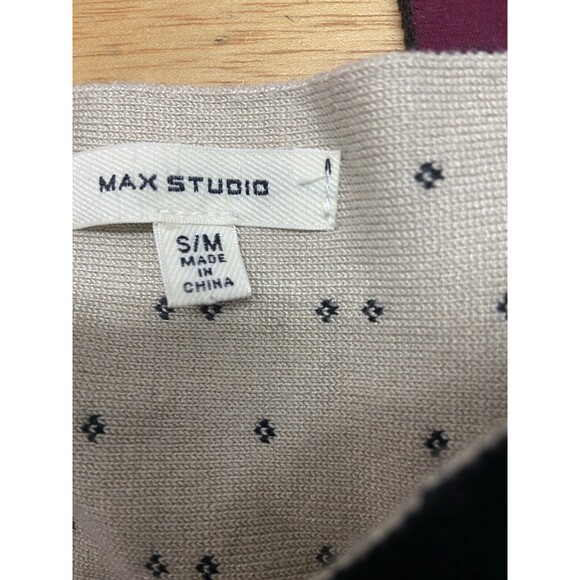 Max Studio Knit Skirt Womens Size Small/ Medium Fit & Flare Black White Stretchy - Picture 6 of 6